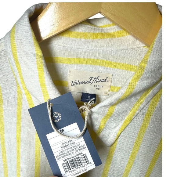 Universal Thread Womens Stripe Button Down Shirt Long Sleeve Pocket Medium - Picture 6 of 7